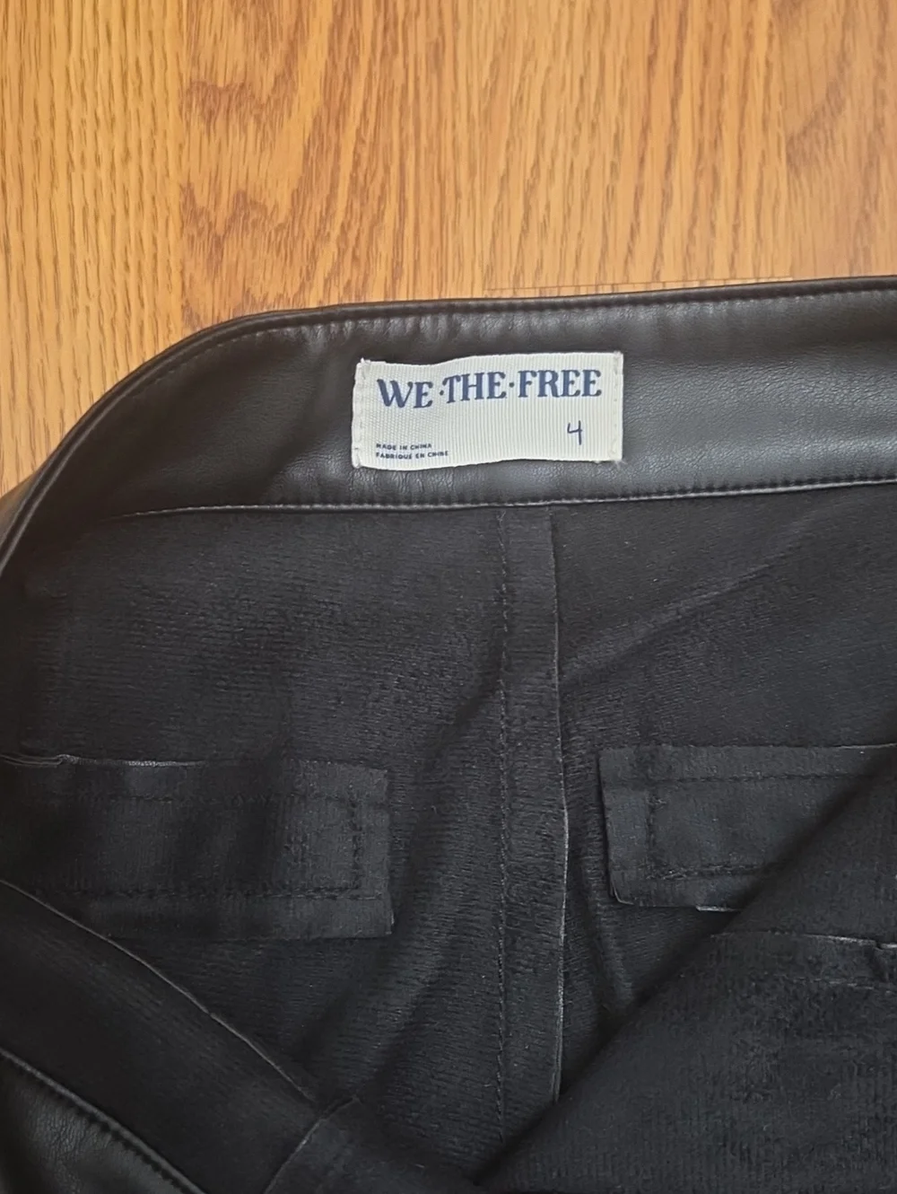 Free People Uptown Black High-Rise Vegan Leather Pants/ 4